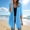 Blue, variant on Women Thin Chiffon Solid Duster Coat with Relaxed Cutting for Multi Scene Daily Summer Wearing