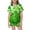 B Green, variant on Girls Pajama Set St. Patrick'S Day Satin Short Sleeve Collared Button Down Top And Shorts Shamrock Print Sleepwear Light Green 2 Years-3 Years