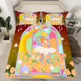 thumbnail image 2 of Feelyou Magic Girl Princess Bed Sheets, Dreamy Fairy Tale King Sheets, Orange Rose Flower Sheet Set, Super Cozy Room Decor, 4-Piece, 2 of 7
