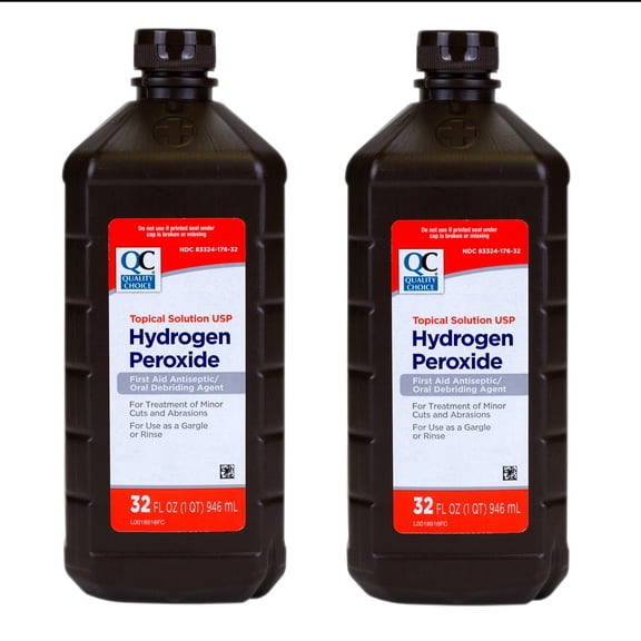 Quality Choice 3% USP Hydrogen Peroxide First Aid Antiseptic 32, FL OZ - 2 Pack