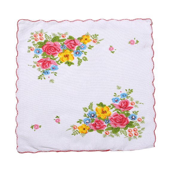 Aellinatey Exquisite Floral Handkerchiefs Set 100% Cotton for Women Wedding Party Church