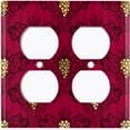 thumbnail image 3 of Metal Light Switch Plate Cover Elegant Burgundy Grape Vine Damask DAM074, 3 of 13