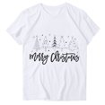 thumbnail image 2 of Fiudx Ofertas Relámpago Blusa de Manga Corta con Estampado de Moda para Mujer, Divertida Camiseta con Cuello Redondo, 2 of 3
