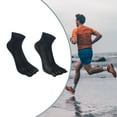 thumbnail image 6 of Unique Bargains 3 Pairs Half Finger Five Toe Socks Unisex Non Slip Daily Fit Finger Socks Navy Blue, 6 of 7
