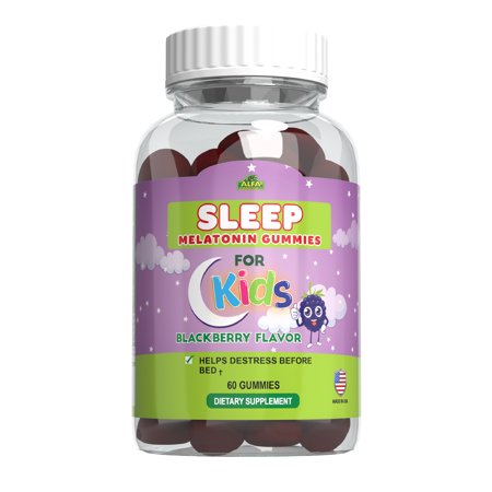 Melatonin kids Gummies by Alfa Vitamins with 2.5mg for faster & better sleep - 100% drug-free - 60 Gummies