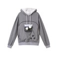 thumbnail image 1 of Sudadera con capucha para amantes de los gatos, jerséis con bolsillo para orejas de animales, pata de perro canguro, envío directo, 1 of 4