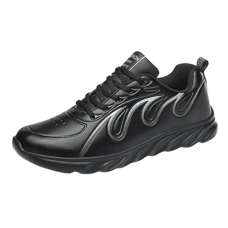 HSMQHJWE Black Sneakers Men Men Sneaker Mens Fashion Leather Lace Up Casual Outdoor Walking Shoes Sports Running Shoes Mens Shoes 574 Sneaker
