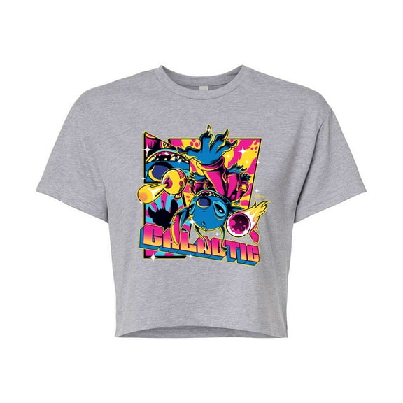 Disney - Lilo & Stitch - Stitch Flipped Comic Page - Juniors Cropped Cotton Blend T-Shirt