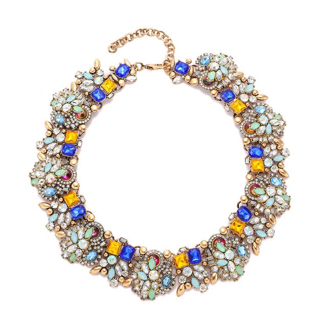 Minnieouse Collar de diamantes de imitación para mujer, cristal, boda, fiesta, cumpleaños, trabajo, joyería de moda personalizada para Ropa, zapatos y accesorios Miscelánea Amarillo Minnieouse AP015193-05