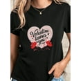 thumbnail image 1 of Camisetas con gráficos de corazón para San Valentín, de algodón suave, cuello redondo, manga corta, diseño novedoso y divertido para adultos, hombres, mujeres, adolescentes, jóvenes., 1 of 5