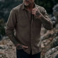 thumbnail image 6 of Men's Button Down Shirts Black Big and Tall Long Sleeve Solid Turndown Collar Casual Button Front Zipper Blouse, 6 of 6