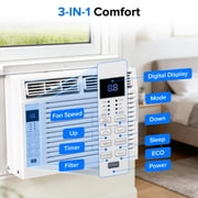 Electactic 6,000 BTU Window Air Conditioner with Remove Control , for Room AC Unit air conditioner , Cools up to 250 Sq. Ft