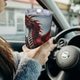 thumbnail image 6 of Fotbe Majestic Red Dragon Pattern 20 oz Tumbler Stainless Steel Vacuum Insulated Coffee Ice Cup Double Wall Travel Flask Leak-proof Coffee Cup-Without Straw, 6 of 8