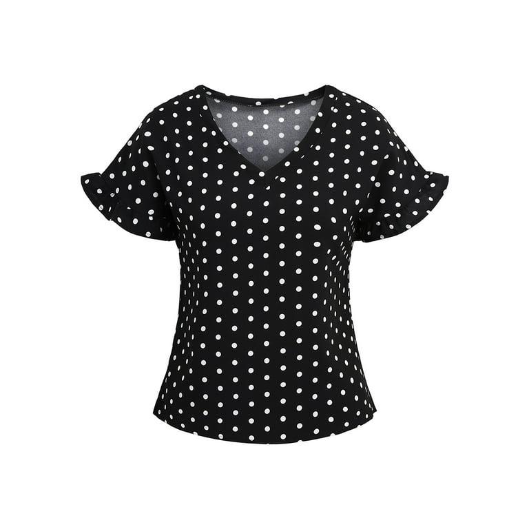 polka dot v neck top