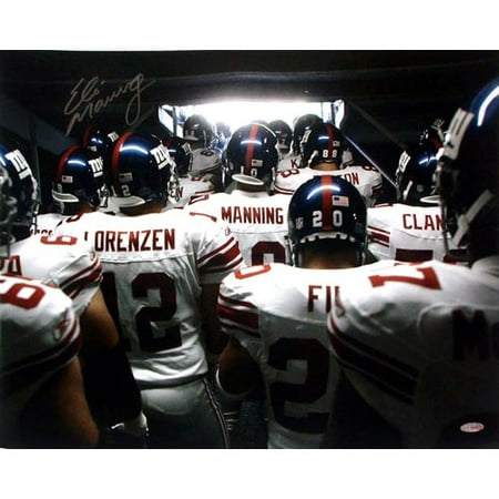 Eli Manning in Tunnel With Team Single-Signed 16 x 20 Photograph