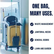 Plasticplace 32-33 Gallon Trash Bags │ 1 Mil │ Black Heavy Duty Garbage Can Liners │ 33” x 39” (100 Count)