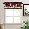 thumbnail image 2 of Christmas Red Valances for Windows Black Plaid Reindeer Xmas Tree Silhouette Rod Pocket Curtain Valance Window Treatment Short Curtains for Kitchen Living Room, 42"x12", 2 of 5