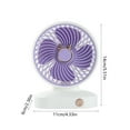 thumbnail image 3 of Blueek Portable 3-Speed USB Rechargeable Mini Fan, Compact Handheld & Desktop Cooling Fan for Home and Outdoor Use,Purple, 3 of 6
