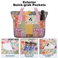 thumbnail image 2 of Tote Bag for Women - Pioneer Flower Shoulder Bag - Large Utility Work Duffle Bag with Zipper Handbag for Travel, Work, Sprots, 2 of 5