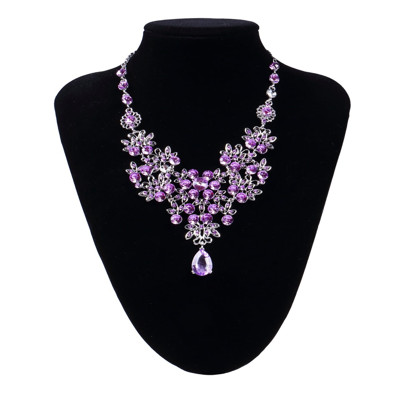 Hot Women Prom Wedding Bridal Crystal Rhinestone Necklace + Earring