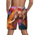 thumbnail image 4 of Goofa Oil Paintings of Elephants Printed Men's Swim Trunks Board Shorts Quick Dry Mens Swimming Trunks with Compression Liner,Breathable Fit Hawaii Beach Shorts-Small, 4 of 9