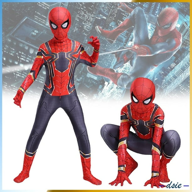 Iron Spider-Man Disfraz Para Niños Marvel Halloween Juego De Rol Usando Con Tocado De Una Sola Pieza Cosplay Monos Conjunto