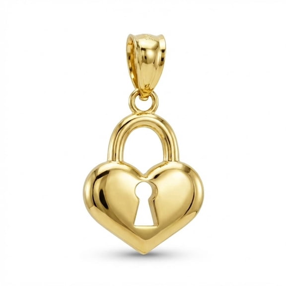 Charm America - Gold Key to My Heart Charm - 10 Karat Solid Gold