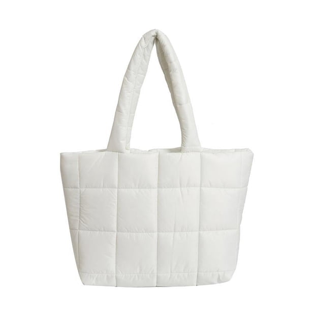Bolso Puffer Satchel Bandolera para Mujer Color Sólido Nylon