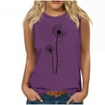 thumbnail image 2 of Wycnly Tank Top for Women Womens Tops Loose Fit Breathable Tank Tops Tees 2025 Fashion Dandelion Print Sleeveless Shirt Girls Sleeveless Shirt, 2 of 4