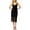 Black, variant on BARDOT Womens Black Zippered Fringed Lined Sheer Slitted Sleeveless Sweetheart Neckline Midi Cocktail Sheath Dress 4