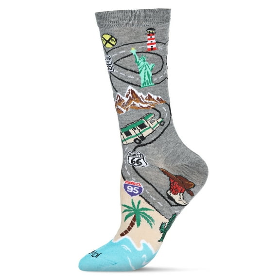 MeMoi Road Trip Bamboo Blend Crew Sock - Mens - Male