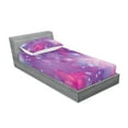 thumbnail image 2 of Ambesonne Abstract Fitted Sheet & Pillow Sham Set, Floral Dreamy Romantic, Twinxl, Violet Pink Pale Blue, 2 of 2