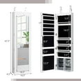 thumbnail image 4 of LOKO Lockable Wall-Mounted Mirror Jewelry Cabinet, Tall Jewelry Organizer with 5 LEDs, Large Capacity Jewelry Armoire with Full Length Mirror and 6 Drawers for Women Girls (White), 4 of 7