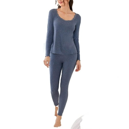 

Casual V neck Pant Sets Long Sleeve Dusty Blue Womens Pajama Sets (Women s)