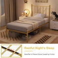 thumbnail image 4 of Gymax Twin Size Platform Bed Frame Heavy-duty Metal Bed Frame w/Sturdy Metal Slat Support Gold, 4 of 10