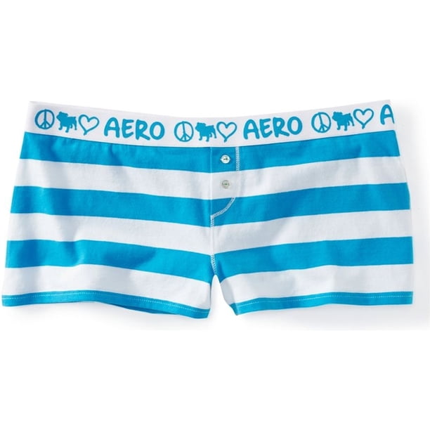 Pantalones cortos de pijama elásticos Aeropostale para mujer, azul, grande Aeropostale Pantalones cortos de pijama