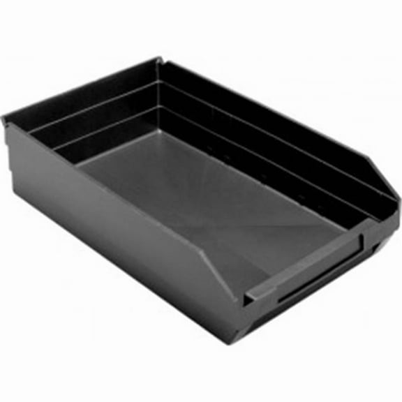 Black Recycled Plastic Storage Bins - 17.88 x 11.13 x 4 in.