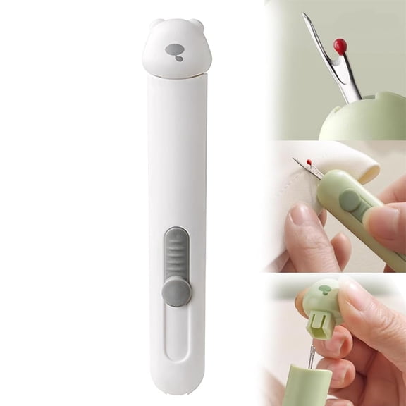 Hometravel 3-in-1 Needle Threader and Seam Ripper, Sewing Tool with Needle Storage Compartment, Stretchable Thread Remover for Craft and Repair