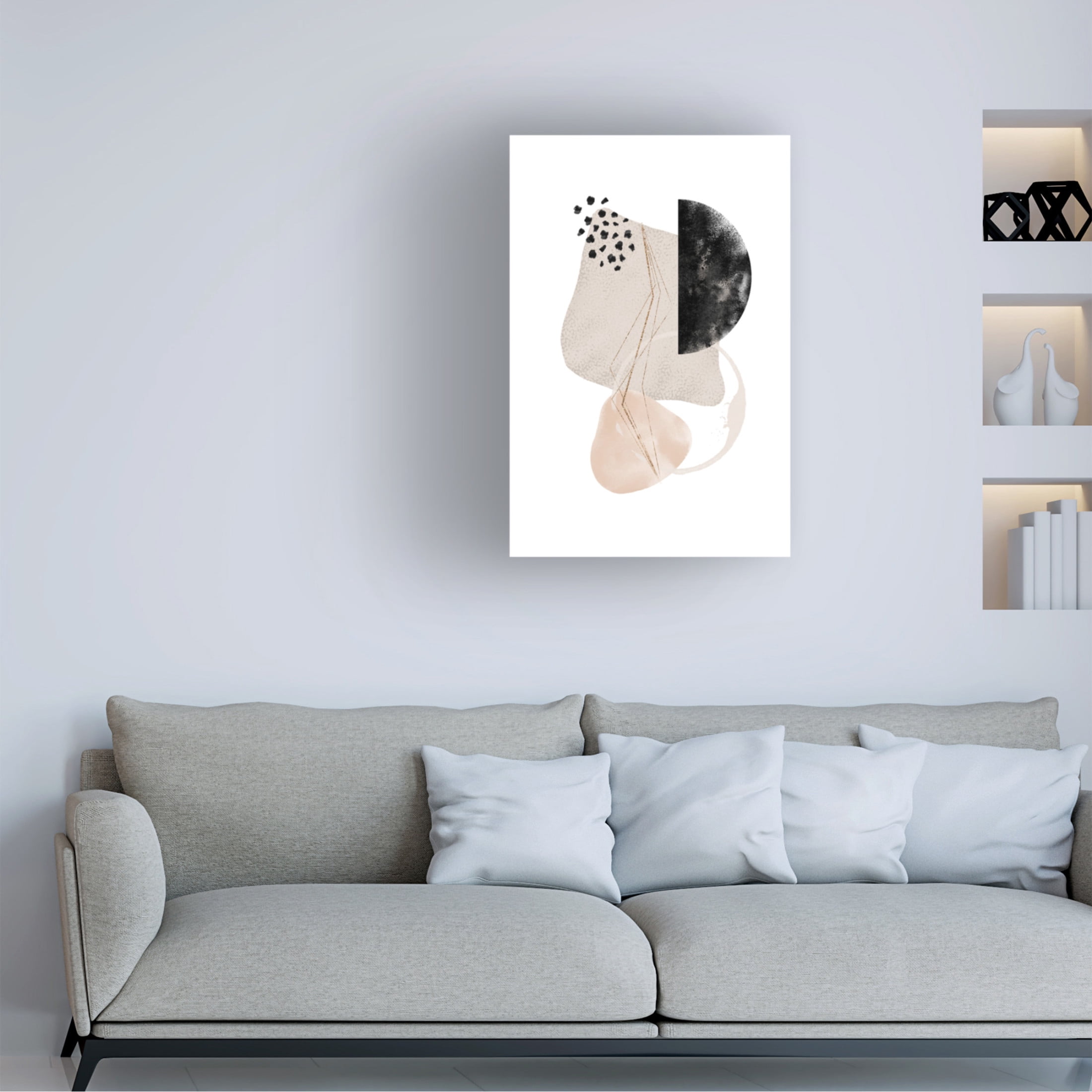 Trademark Fine Art Sally Ann Moss Simple Beige 3 Canvas Wall Art