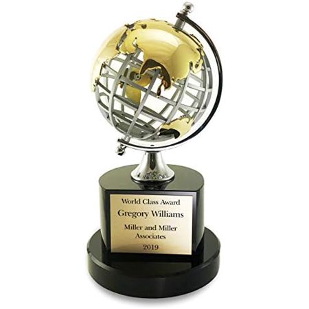 Employee of The Year Award - Spinning Globe Trophy - Customize Now!
