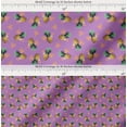 thumbnail image 2 of Soimoi Purple Cotton Cambric Fabric Peach Floral & Pineapple Fruits Decor Fabric Printed Yard 56 Inch Wide, 2 of 7