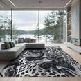 thumbnail image 2 of ODIKA 8'x10' Washable Area Rug Durable, Non-Slip Spotted Marbled Abstract Patchwork Bold Motif Cow Inspired Snack Playful for Living Room, Under Sectional, Family, 2 of 7