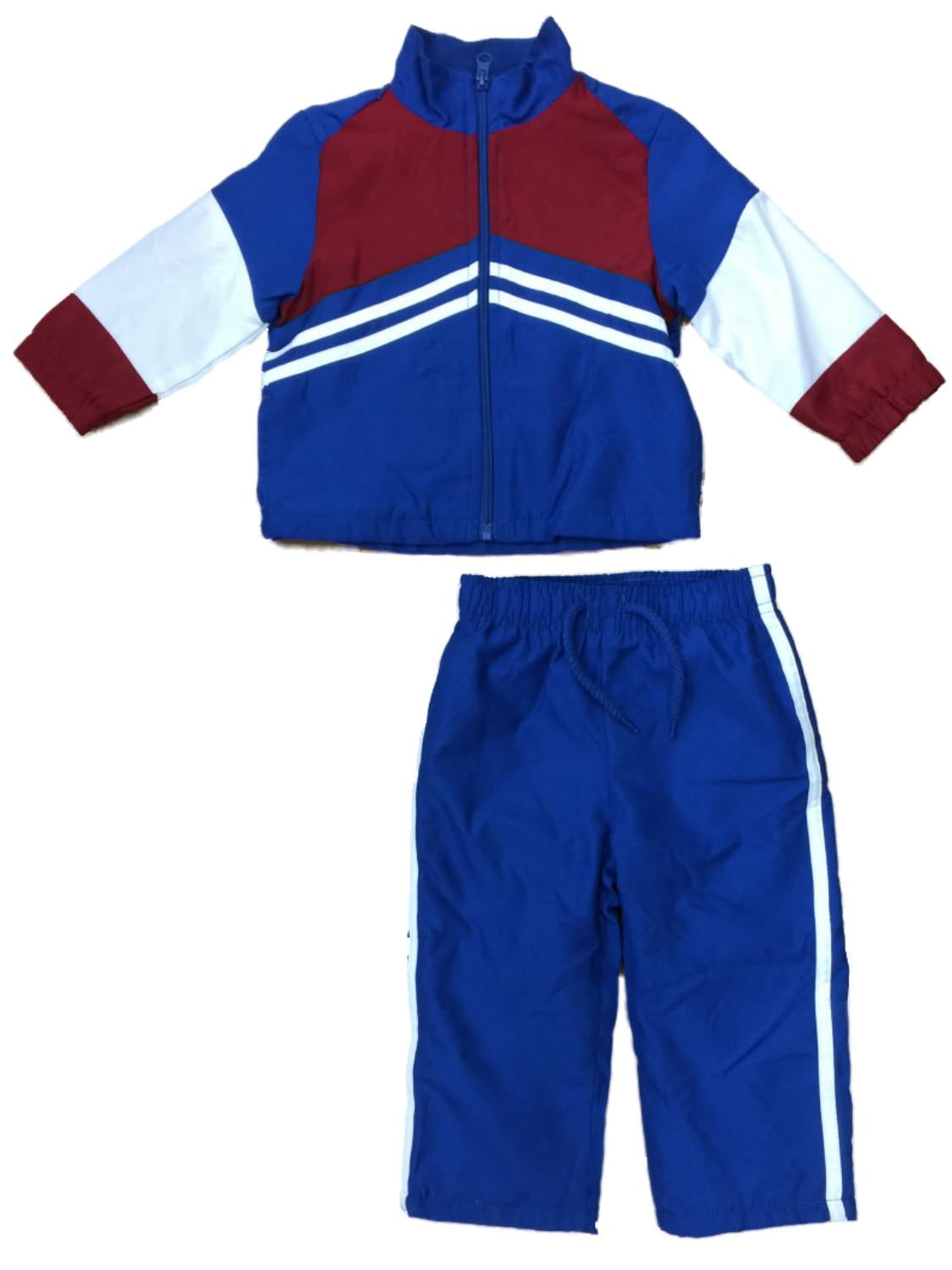 red white and blue jogging suit