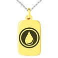 thumbnail image 1 of Stainless Steel Water Element Rune Engraved Small Rectangle Dog Tag Charm Pendant Necklace, 1 of 1