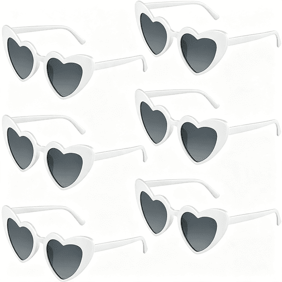 HBMYN 6/12/24/48Pcs Heart Sunglasses Vintage Heart Shaped Glasses Bulk Bachelorette Sunglasses for Women Wedding Party Vintage Heart Shaped Heart Sunglasses
