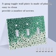 thumbnail image 3 of Yayeee Toggle Light Switch Wall Plate 3-Gang 6.37"x4.48" Decorative Outlet Cover, Green and White Pattern, 3 of 7