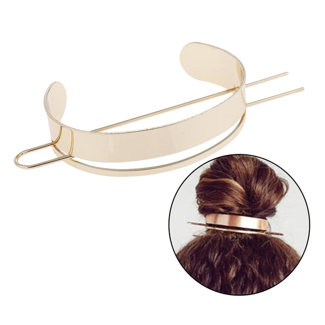 Cage à Chignon Ronde pour Femmes, Porte-Chignon Minimaliste, Coiffure, Or