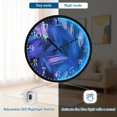 thumbnail image 5 of Voice Activated Clock with Glow Light 12 Inch Large Silent Wall Clock Battery Operated for Home Decor Blue and Purple Brushstrokes, 5 of 8