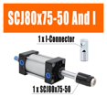 thumbnail image 2 of SCJ80x75-50 Alésage de Cylindre Pneumatique Standard 80mm Double Action, Course Réglable 25-75mm Grande Poussée, Résistant à l'Usure, 2 of 6