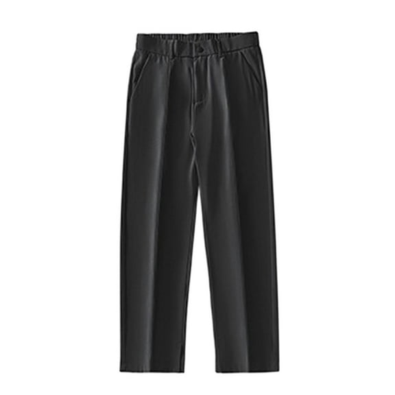 TBWNWG Male Casual Loose Solid Color Suit Pants Straight Ice Silk Thin Style Drape Suit Slit Casual Pants,Sizes 3XL